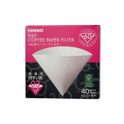 Hario V60 filtri 02 beli - papirnati filtri za kavo (40 kosov).